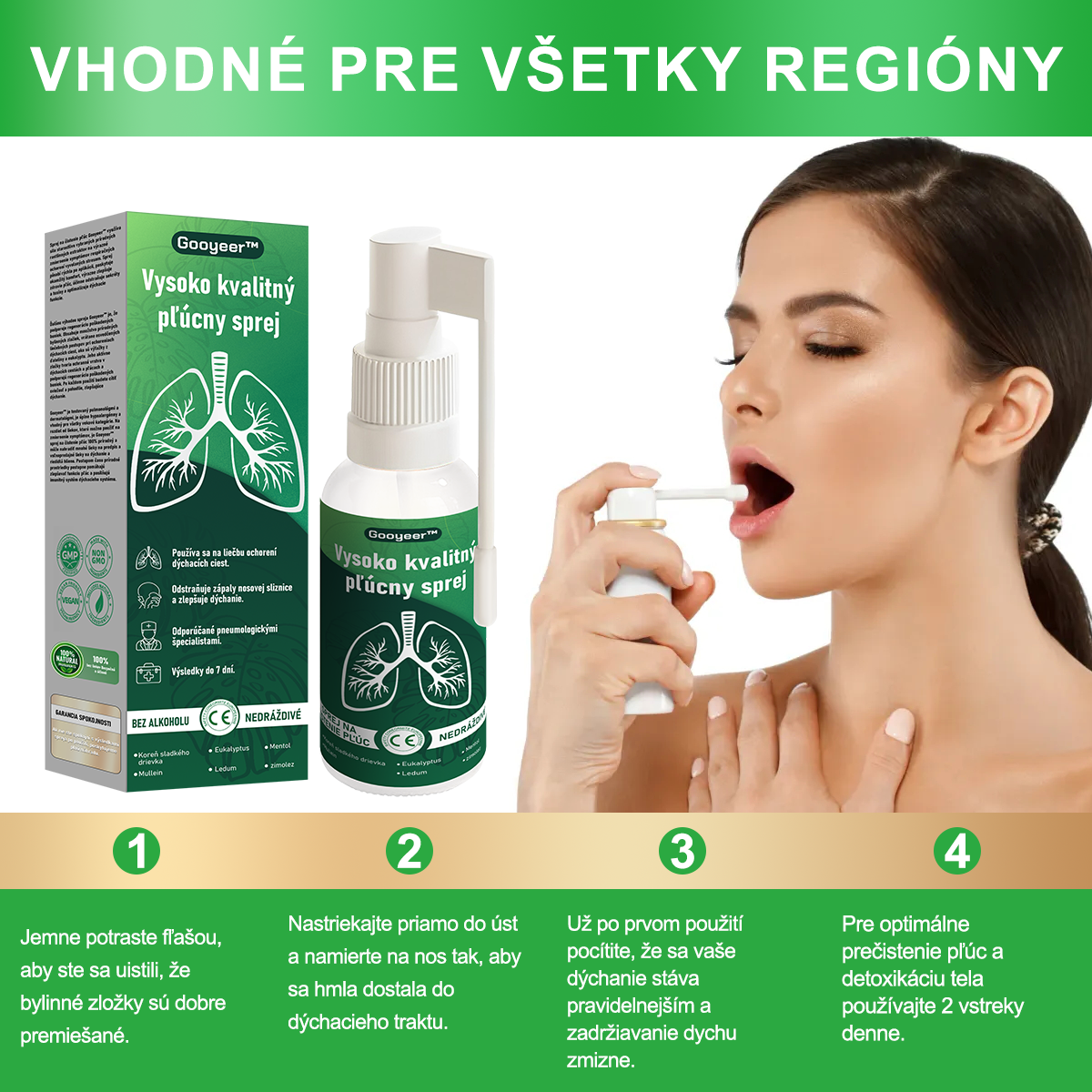 SVK🍀𝐆𝐨𝐨𝐲𝐞𝐞𝐫™ Vysoko kvalitný pľúcny sprej -🧑⚕️ Podporuje zdravie pľúc, priedušiek a dutín, podporuje zdravie dýchacieho systému a ľahšie dýchanie.