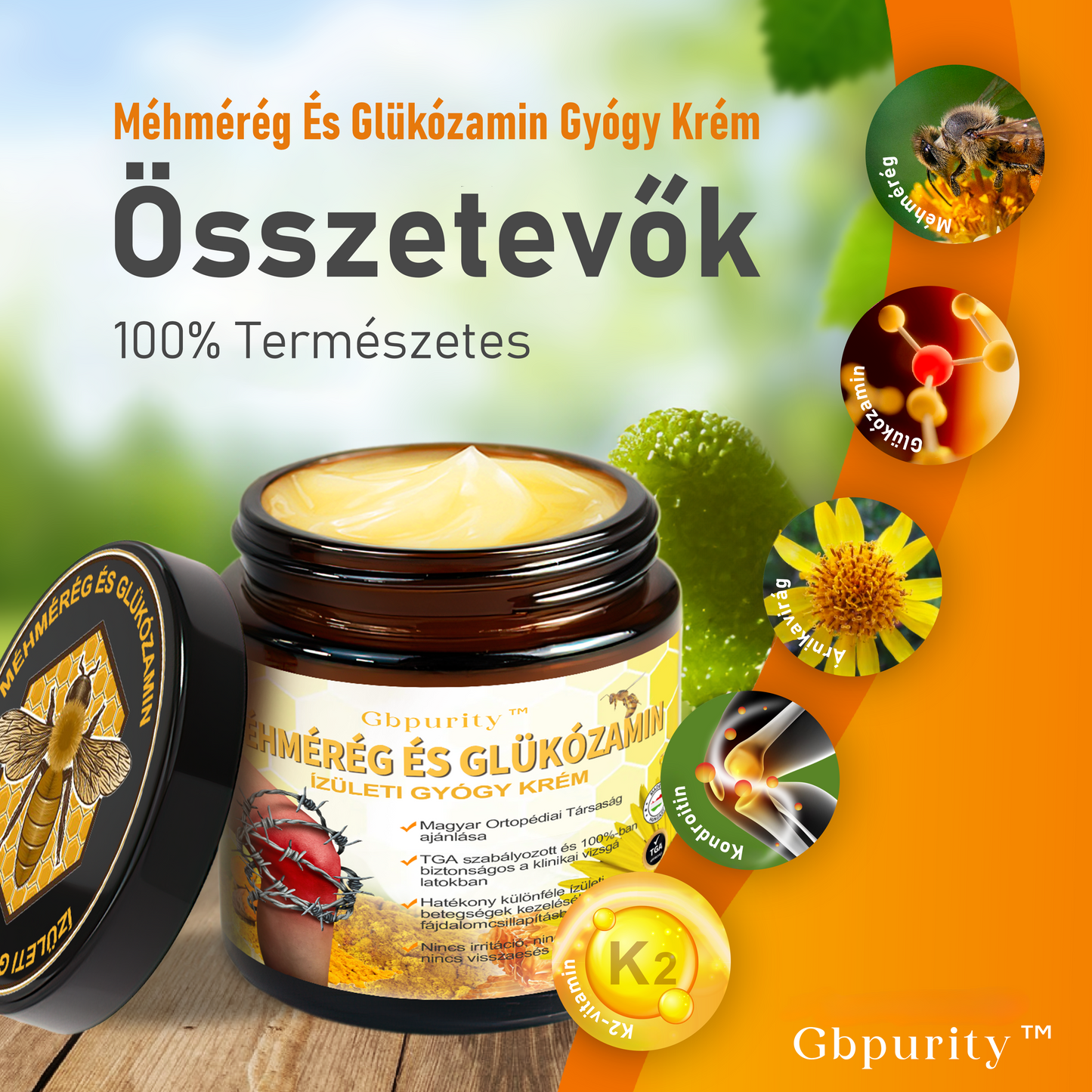 Gbpurity™ Méhmérég És Glükózamin Ízületi Gyógy Krém🌟(ortopédiai problémák és ízületi fájdalmak kezelésére)