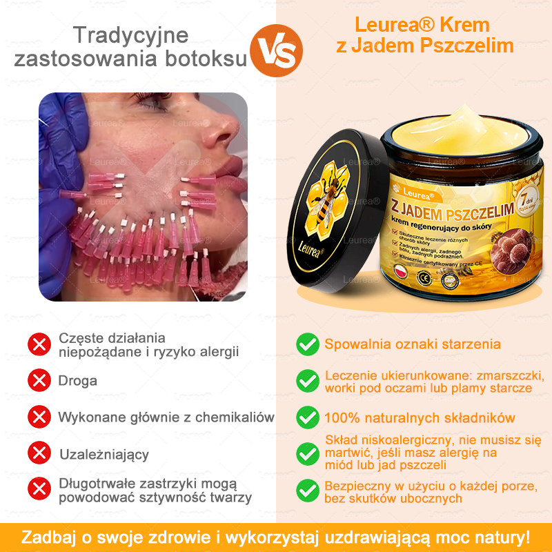 PL✨Leurea® Jad Pszczeli Regeneracja Skóry Krem🔥 Naturalna regeneracja skóry, wygładzenie zmarszczek i promienna cera-50 ml