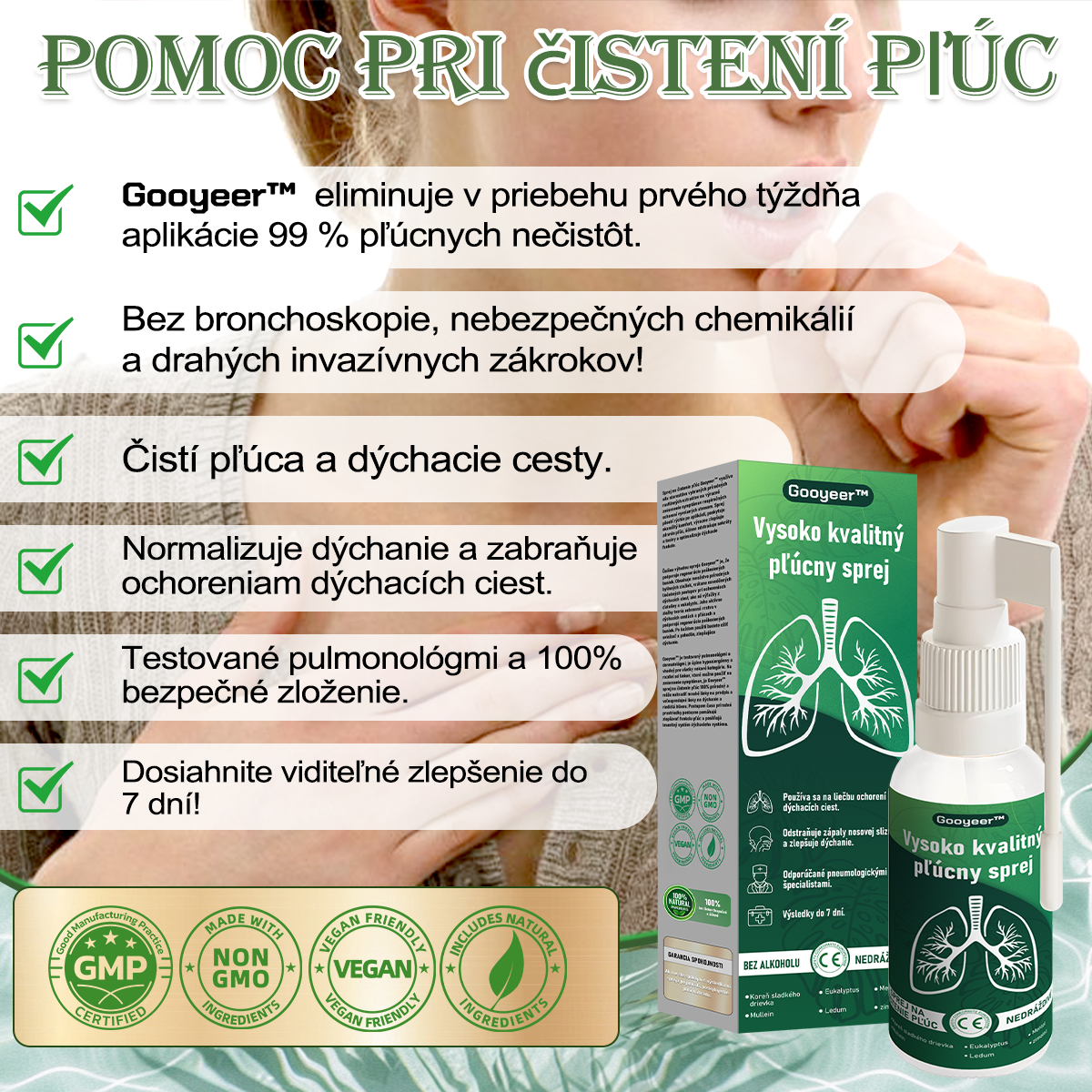 SVK🍀𝐆𝐨𝐨𝐲𝐞𝐞𝐫™ Vysoko kvalitný pľúcny sprej -🧑⚕️ Podporuje zdravie pľúc, priedušiek a dutín, podporuje zdravie dýchacieho systému a ľahšie dýchanie.