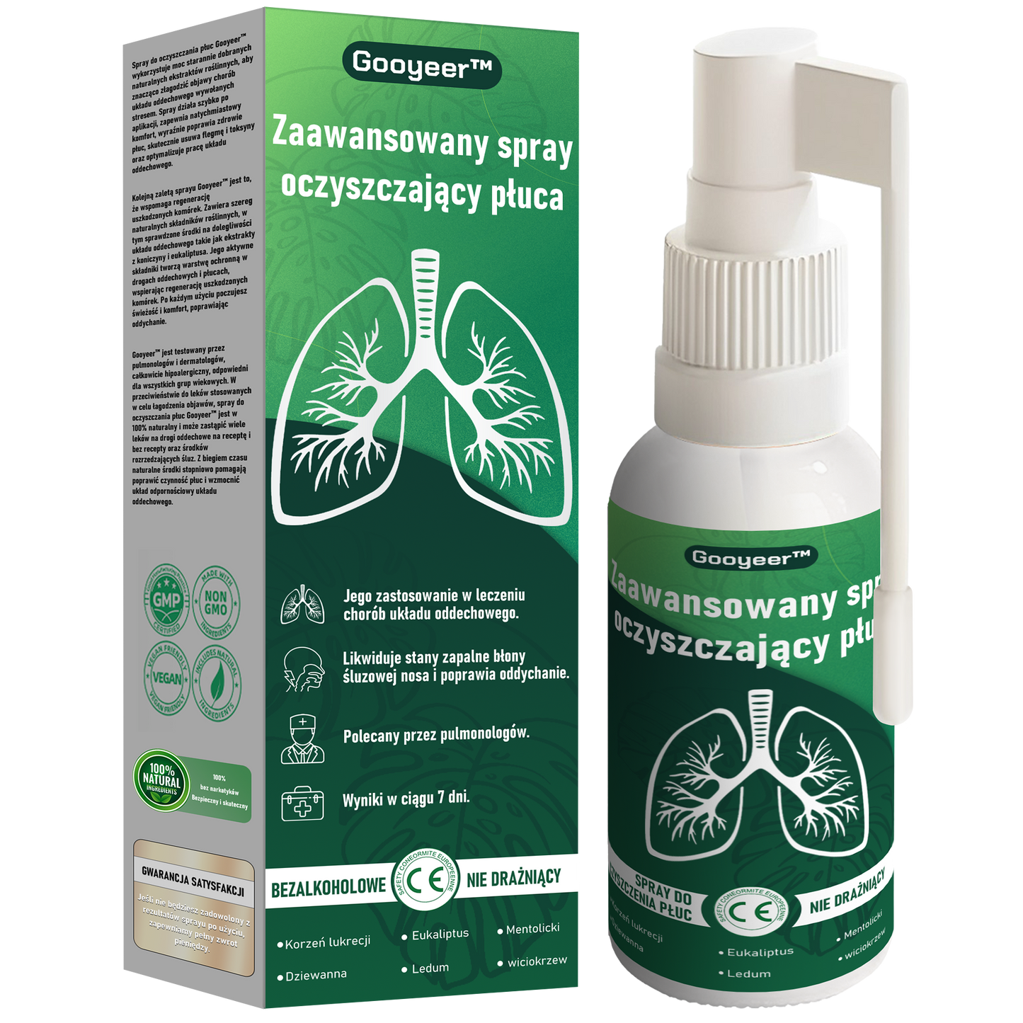 PL🌿𝐆𝐨𝐨𝐲𝐞𝐞𝐫™ Zaawansowany spray do oczyszczania płuc- Zdrowie płuc - wsparcie immunologiczne, detoksykacja i wsparcie oddechowe - Certyfikat CE