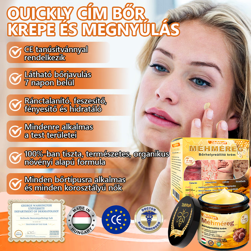 🌟 ZödVita® Méhméreg Bőr Helyreállító Krém ✔️Természetes Öregedésgátló, Feszesíti a Bőrt, Csökkenti a Ráncokat– 50ml
