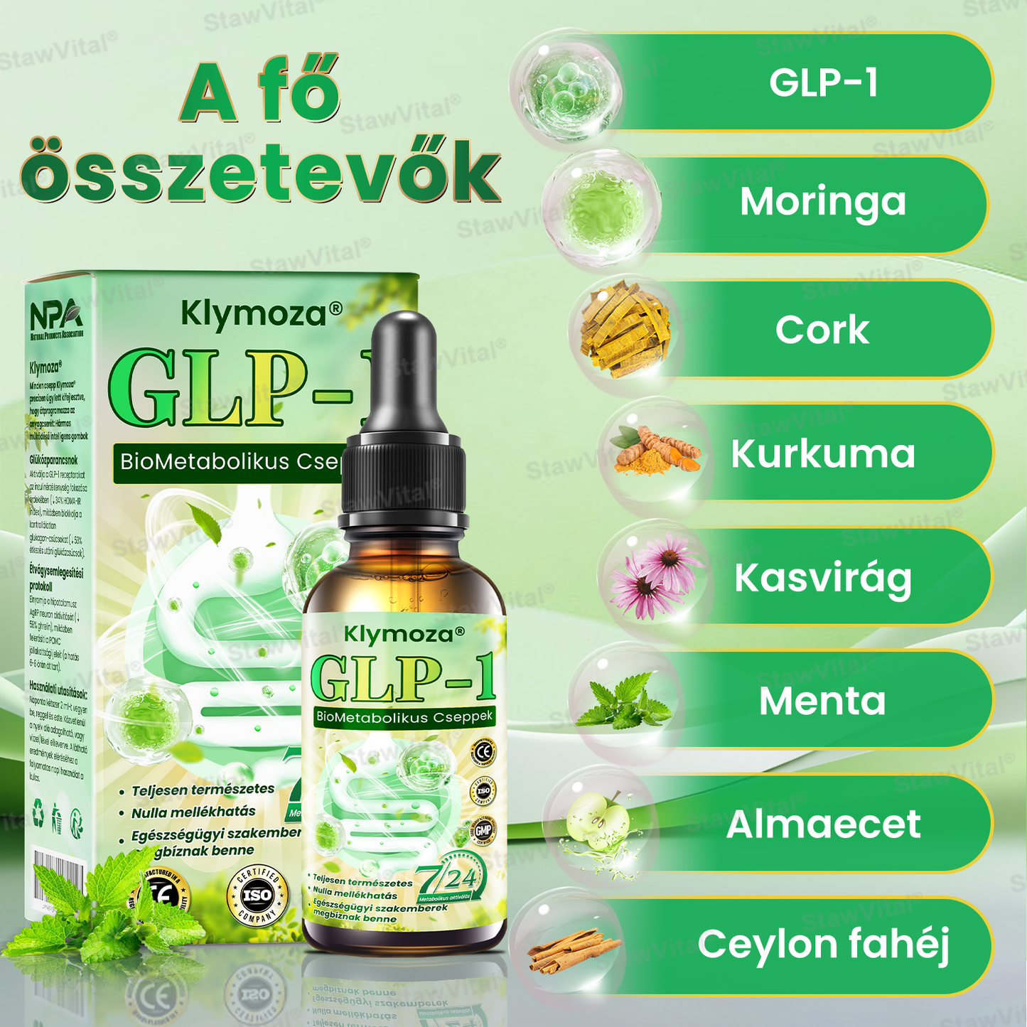 Klymoza® GLP-1 BioMetabolikus Cseppek 🏆🏆(Élelmiszeripari zsírégető – Az Elhízási Társaság fejlesztette)