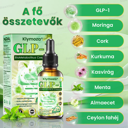 Klymoza® GLP-1 BioMetabolikus Cseppek 🏆🏆(Élelmiszeripari zsírégető – Az Elhízási Társaság fejlesztette)
