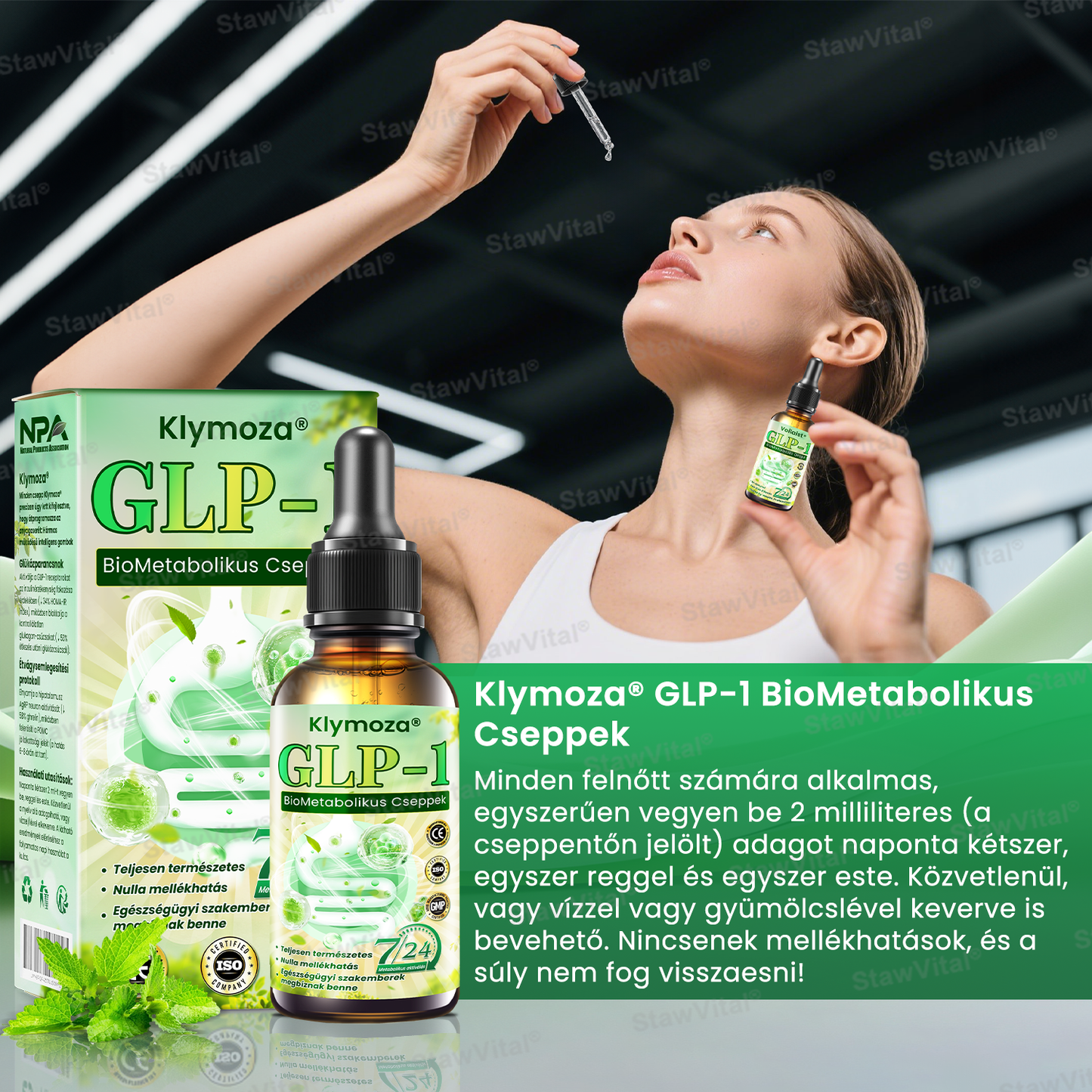 Klymoza® GLP-1 BioMetabolikus Cseppek 🏆🏆(Élelmiszeripari zsírégető – Az Elhízási Társaság fejlesztette)