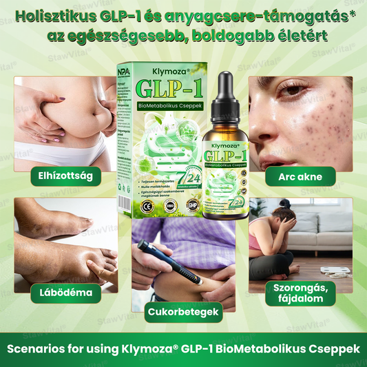 Klymoza® GLP-1 BioMetabolikus Cseppek 🏆🏆(Élelmiszeripari zsírégető – Az Elhízási Társaság fejlesztette)